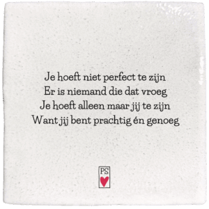 Je hoeft niet perfect te zijn